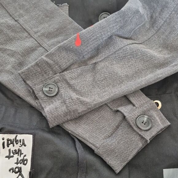 Black and Gray Jean Jacket with Star Accents - Picture 15 of 16